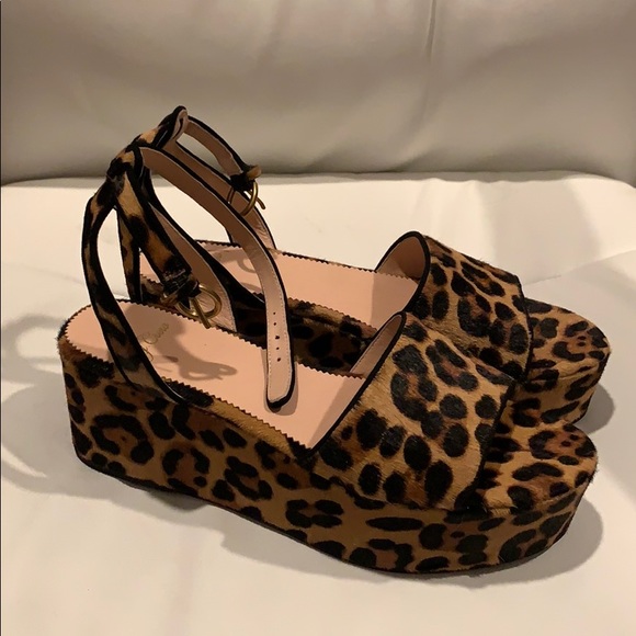 J. Crew Shoes - J Crew Flatform Leopard Sandals